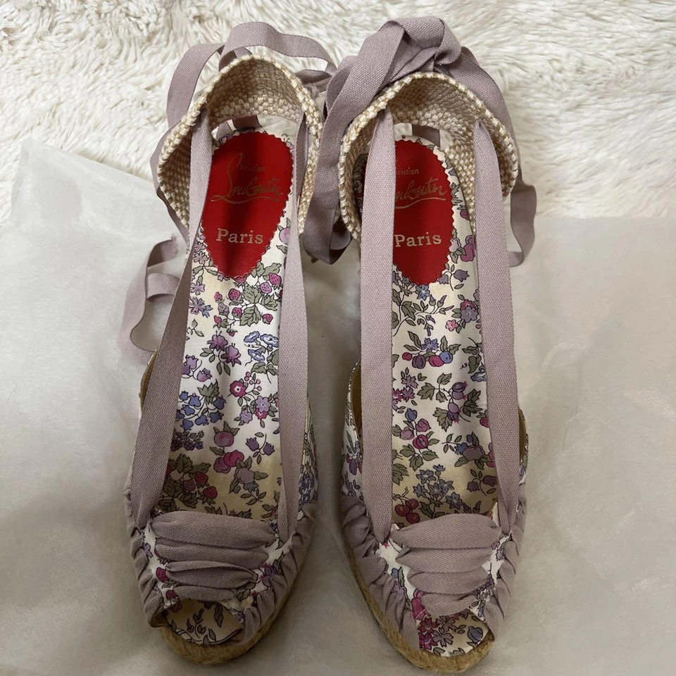 Christian Louboutin Sandalias Alpargatas Floral Talla 38 EE. UU. Aproximadamente 8 Para Mujer Foto 1 de 4
