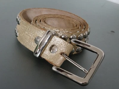 BEBE 1,5 «ширина, серебро с заклепками богемное ремень блестящий металлический пряжка акценты носить 30»-34» - Изображение 1 из 4