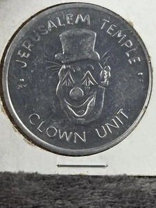 De colección 1975 Mardi Gras Doble Ficha Aluminio Templo de Jerusalén Payaso Unidad - Imagen 1 de 2