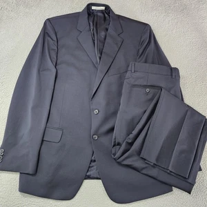 Joseph Abboud Suit Mens 42R Navy Marzotto Super 120s Wool 2 Piece Jacket Pants - Picture 1 of 22