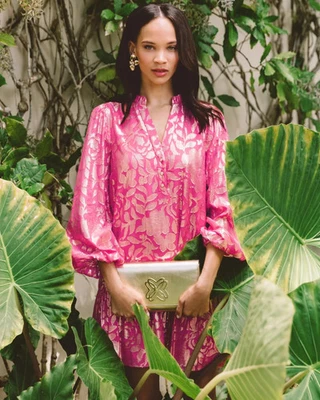 Nuevo con etiquetas Vestido de Seda Lilly Pulitzer Evaline Concha para el Sol Rosa Floral Flor Seda Todas las Tallas Foto 1 de 4