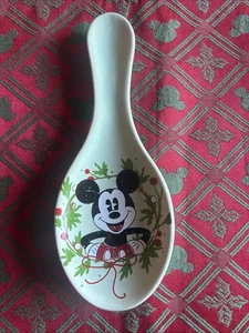 Disney Mickey Mouse Weihnachten Keramik Löffel Rest mit Holiday Holly & Beeren - Bild 1 von 2
