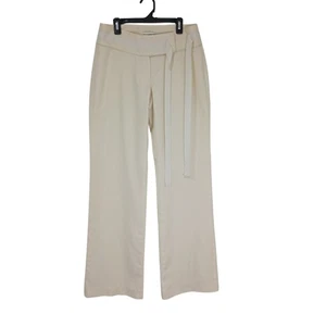 Banana Republic Martin Pants Wool and Silk Blend Womens Beige Wide-Leg Size 4 - Picture 1 of 12