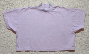 Camisa recortada vintage años 80 90 para mujer M púrpura claro cuello falso puntada única - Imagen 1 de 9