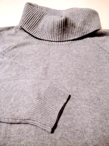 LANDS END Women's TURTLENECK Thick 100% Cashmere Size 3X (24-26) Blue Sweater - Picture 1 of 5