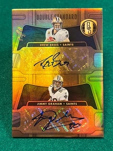 1/1 Drew Brees Jimmy Graham 2024 Painini Gold Standard Auto Double Standard 1/1 - Picture 1 of 2