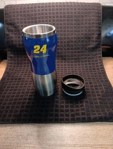 Taza de viaje vintage de acero inoxidable azul marino Jeff Gordon #24 14 oz - Imagen 1 de 9