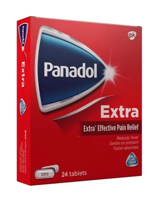 Panadol Extra, Extra Effective Pain & Fever Relief, Gentle - (24 Taplets) - Image 1 of 4