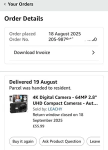 4K 64MP Digital Camera 2.8” Compact Vlogging Cam 18X Zoom w/ 32GB SD Black - Picture 1 of 2