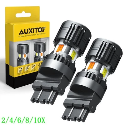 AUXITO 3157 3156 LED Switchback Amber White Driving Running Signal Light C 2/10x - Image 1 of 4