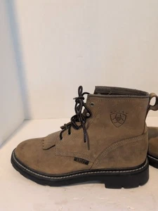 Ariat Western Schnürstiefel weiche Spitze Arbeit braun Leder Kiltie Größe 8,5 B - Bild 1 von 12