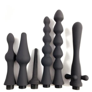 Tubo limpiador anal vaginal enema de ducha lavado colon ducha boquilla juguetes de silicona - Imagen 1 de 19