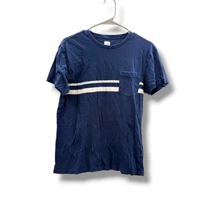 J.Crew Factory Slim Fit Shirt Women's Small Navy Striped Casual Pocket Tee - Picture 1 of 7