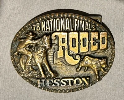 Пряжка ковбойская взрослая National Finals Rodeo Hesston 1978 NFR, винтаж - Изображение 1 из 2