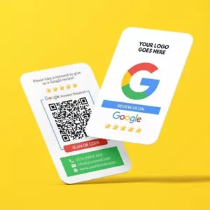 100 biglietti da visita con codice QR rating recensione Google personalizzati con logo con marchio - Foto 1 di 9