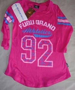 FUBU Brand NEW YORK  Authentic Pink Shirt Women's Ladies Size Small NWTS - Picture 1 of 2
