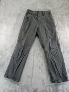 Carhartt Pants Mens 32x32 Gray Carpenter Cargo Canvas Flat Front B151 FAT Work - Picture 1 of 10