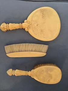 Antik Vintage Libelle Lucite Kommode Pinsel & Spiegel Set - Bild 1 von 4