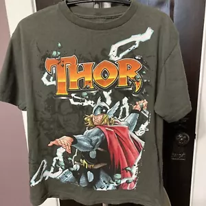 Marvel Comics Boy's Gray Graphic T-Shirt L Thor - Picture 1 of 5