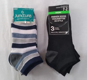 "6" Pairs KID'S ANKLE SOCKS Juncture & Fashion Unisex Fits Shoe Size 7 - 2 NEW! - Picture 1 of 11