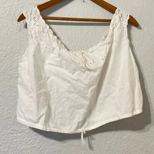 Antiguo corsé eduardiano de 1900 blanco de algodón camisola sujetador ojales Volup E - Imagen 1 de 5