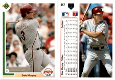 Dale Murphy 1991 Upper Deck Baseball 447 Born:31256 Philadelphia Phillies