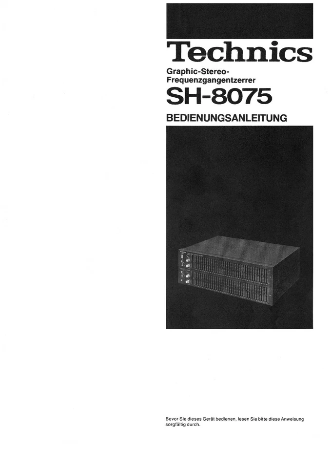 TECHNICS SH-8075 SH 8075 - EQUALIZER - USER OWNER'S MANUAL - NEDERLANDS - NL - Bild 1 von 1