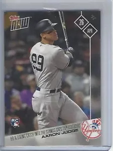 2017 Topps Now #87-Aaron Judge- HR & Diving Catch into the Stands Caps 25th Birt - Picture 1 of 2