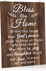 House Warming Gifts Bless This Home Wall Decor House Blessing Plaque Farmhouse E