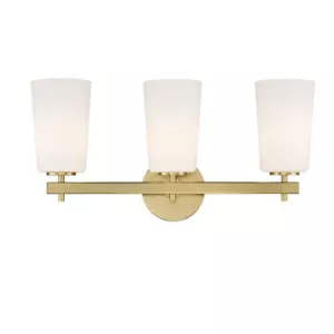 Crystorama Colton 3 Light Wall Mount, Aged Brass/White - COL-103-AG - Picture 1 of 1