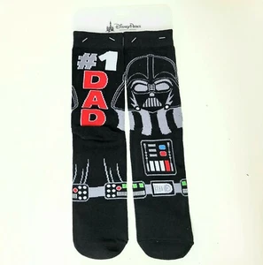 Disney Parks Darth Vader #1 DAD Socks Black Men Size 9-12 Star Wars Father - Picture 1 of 4