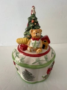 SPODE CHRISTMAS TREE COVERED BOX, NO MUSIC BOX 6 1/2"H - Bild 1 von 14