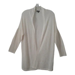 Lilla P Open Open Knit Cardigan Sweater Women's M White Long Sleeves - Bild 1 von 10