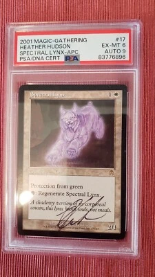 MTG Spectral Lynx signed Heather Hudson PSA 6 Auto 9 Apocalypse Magic Card - Image 1 of 2