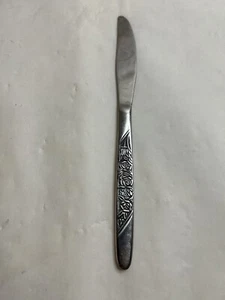 Vintage Collectible National Stainless Steel Butter Knife KOREA Rose Pattern - Picture 1 of 3