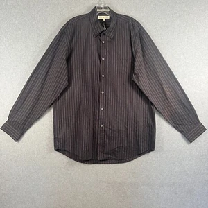 Joseph Abboud Mens L Striped Dress Shirt Brown Striped NWT Flaw - Picture 1 of 18