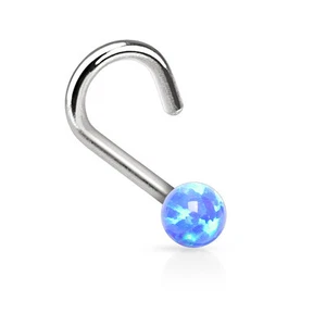 1 Pc 316L Surgical Steel 2 mm Opal Stone Nose Screw Stud Ring 18g Or 20g  - Picture 1 of 5
