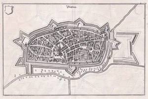 Duisburg Gesamtansicht Stadtplan Kupferstich engraving Merian 1650 - Imagen 1 de 1