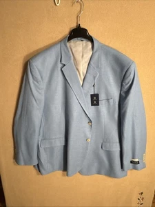 NWT Jos A Bank 60R Sky Blue Hopsack Poly Stretch 2 Button New Traditional Fit - Picture 1 of 16