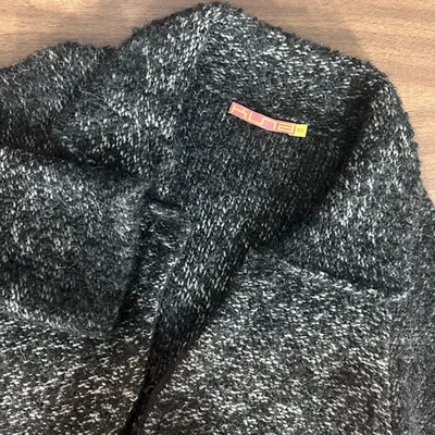 Kuna Cardigan Coat Womens XS Black Gray Boucle Knit Suri Baby Alpaca Whimsigoth - Image 1 of 4