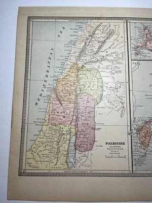 Mapa PALISTINO 1885 Fm 1885 Familia de Pueblos Atlas del Mundo VER DESCRIPCIÓN Foto 1 de 4