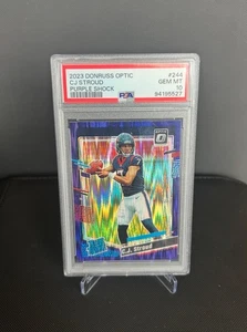 2023 Donruss Optic CJ STROUD #244 RC Rated Rookie Purple Shock PSA 10 Texans - Picture 1 of 1