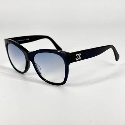 Gafas de sol CHANEL 5380-A negras degradadas lentes con marca Coco plateada usadas raras Foto 1 de 4