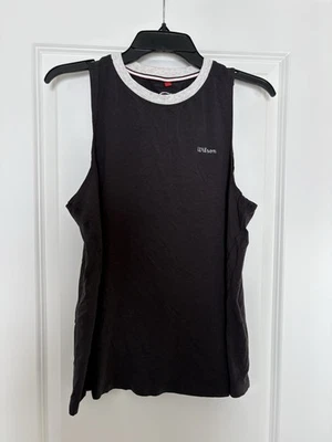 Women Wilson black sleeveless muscle tank workout tennis golf crewneck cotton M - Image 1 of 4