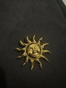 Vintage Gold Tone Solid Celestial Sun Brooch - Bild 1 von 2