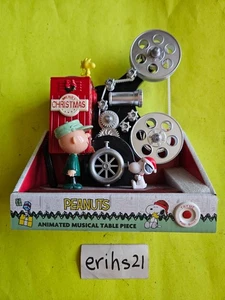 PEANUTS Animiertes Tischstück mit Musik Weihnachten Filmprojektor Charlie Brown NEU - Bild 1 von 5