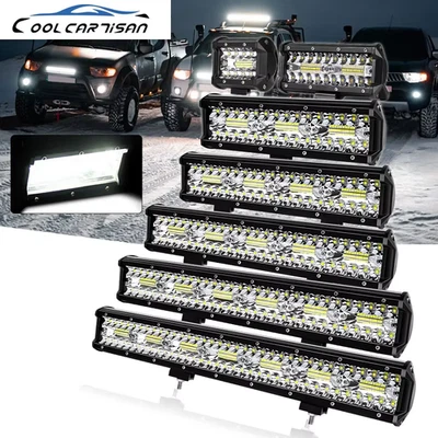 4/7/9/12/15/20 inch lightbar flood led diode LED spotlight beam led 12v 24v 6000 - Image 1 of 4
