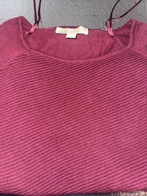 Suéter Michael Kors MK Acanalado Borgoña Foto 1 de 4