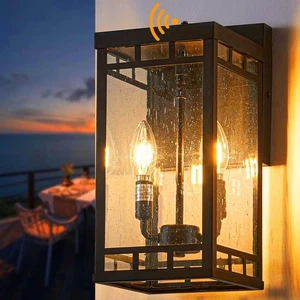 Myhaptim Dusk to Dawn Sensor Outdoor Wall Lights – Set of 2 | Waterproof Matte B - Picture 1 of 2