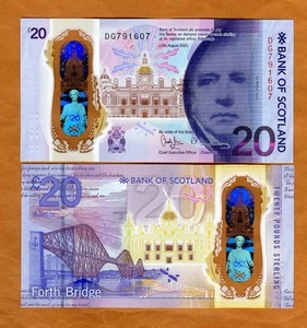 Bank of Scotland, 20 pounds 2021 P-New POLYMER UNC Walter Scott - Picture 1 of 1